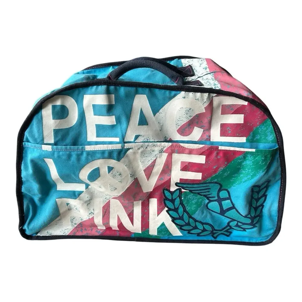 Rare Y2K Victoria’s Secret PINK Peace University 86 Rolling Duffle Bag Travel